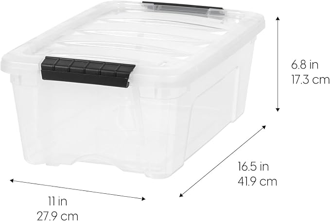 Sheds Choice 4-Pack 13 Quart Storage Bins with Lids, Clear