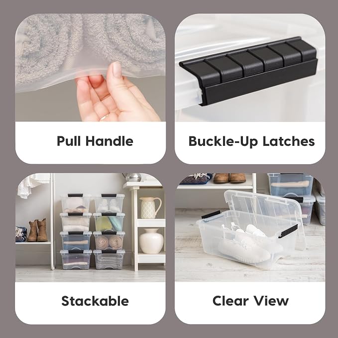 Sheds Choice 4-Pack 13 Quart Storage Bins with Lids, Clear
