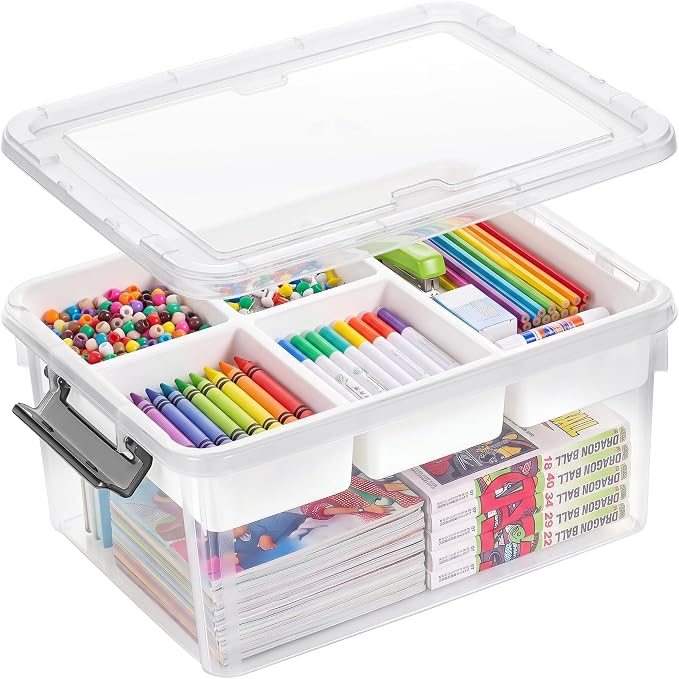 Sheds Choice Clear Craft Organizers and Storage Box with Removable Tray