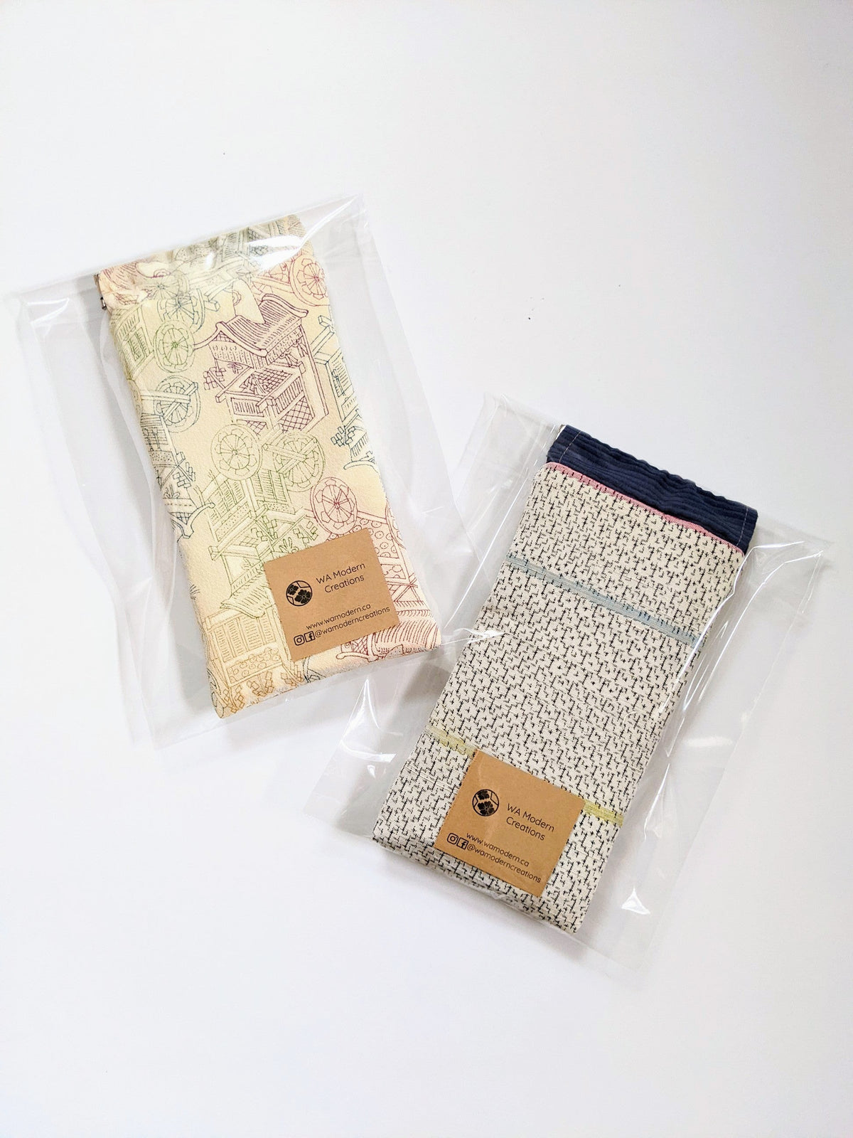 Red Japanese fans glasses case