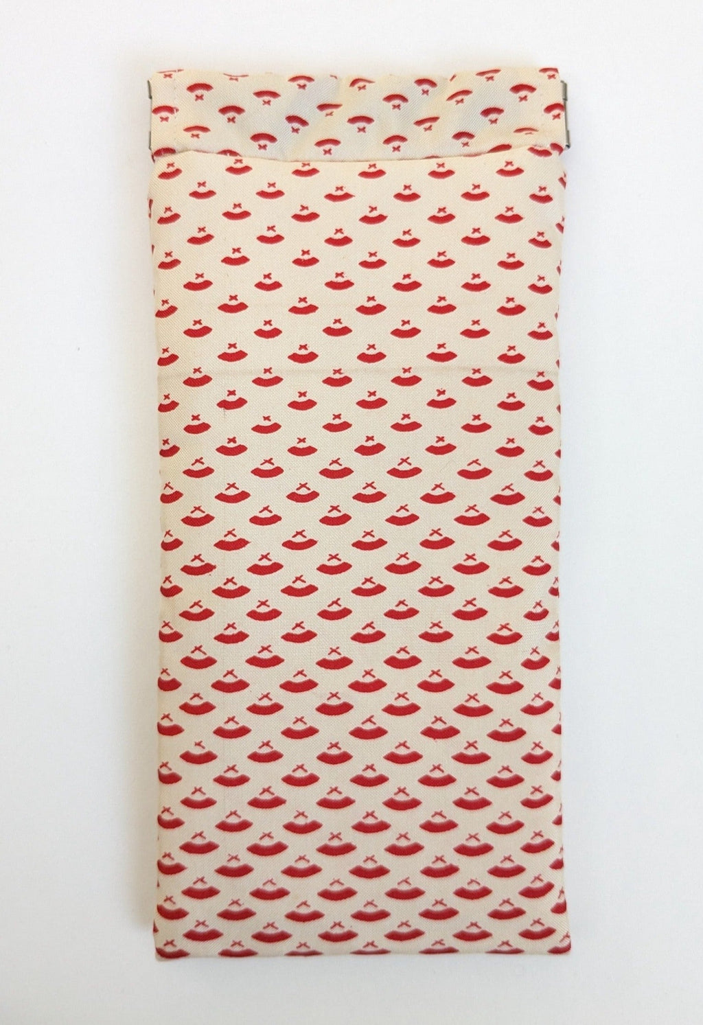 Red Japanese fans glasses case